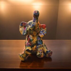 La Vie Sitting Elephant  Raised Trunk Figurine